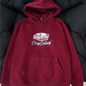 Brand New Cozy Galaxy Burgundy Hoodie